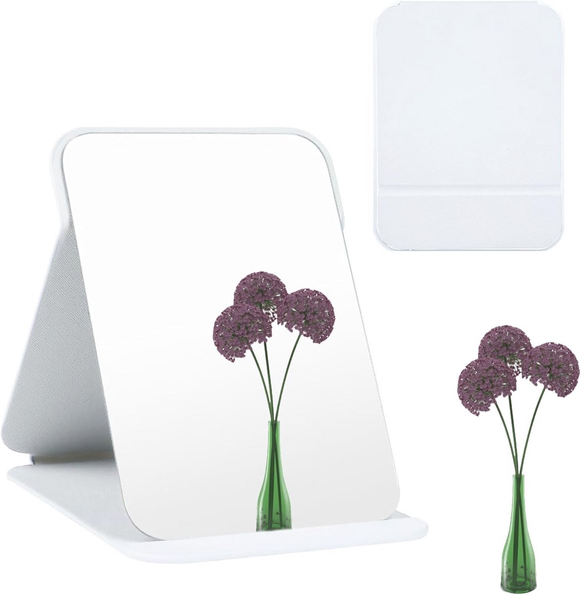 Inklapbare make-upspiegel voor reizen en thuis, staande cosmeticaspiegel 16 x 11 cm