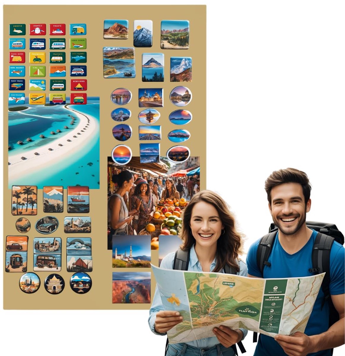 Anwicar Rechthoekige Magneet Bord - Magnetisch memobord - Magnetisch prikbord - Gold