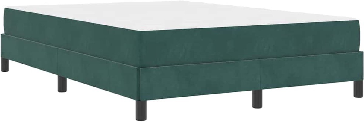 Tweepersoonsbed | Dubbelbed | Volwassenenbed | Boxspringbed met matras Donkergroen 140 x 200 cm Fluweel