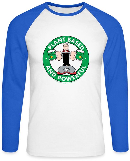 Popeye Plant Based And Powerful Heren Baseball Shirt Lange Mouw
