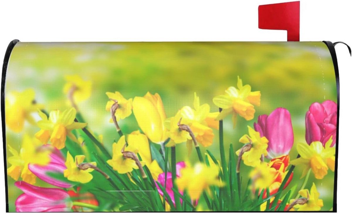 Waterdichte Brievenbus Cover met Lente Bloemen - Magnetische Brievenbus Wrap voor Tuin en Thuis Decoratie