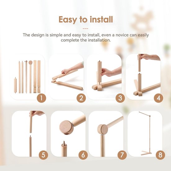 Mobiele Babyhouder Met Siliconen Fopspeenhouder - Verstelbare Arm Voor Babybed, Wieg & Kinderwagen, 0-36 Maanden