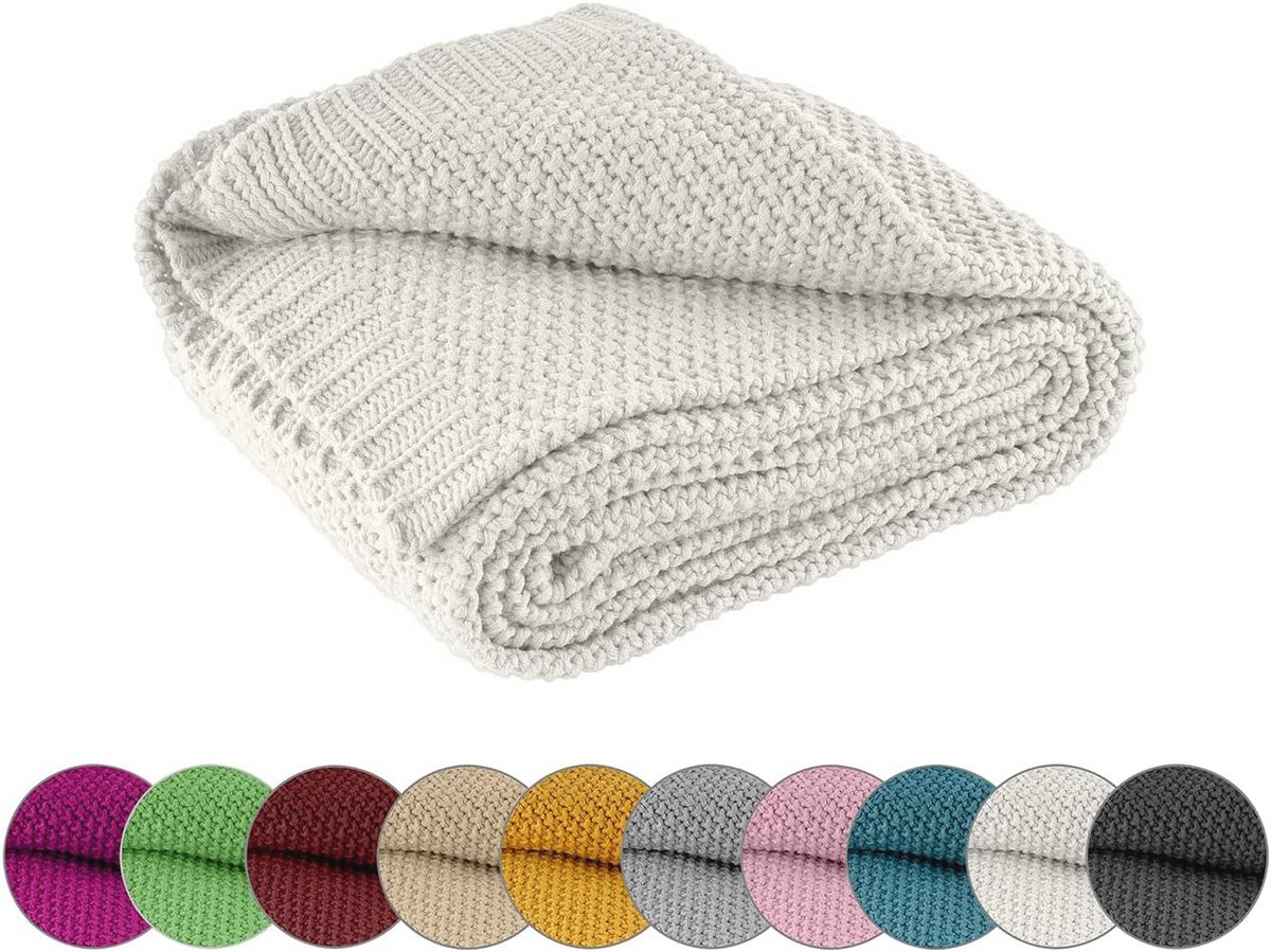 Zachte Gebreide Deken, Warme en Elegante Plaid, 140 x 190 cm, Oeko-Tex Gecertificeerd