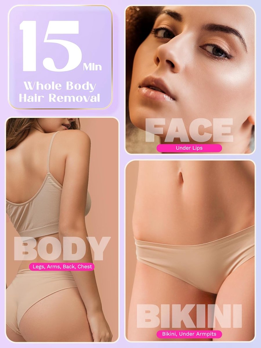 Laser Hair Removal - Laserontharing - Met Ijskoelsysteem Hoge Energie 9 - Energieniveaus - IPL-Apparaten Ontharing Voor Vrouwen En Mannen - Lichaam, Gezicht, Oksels, Benen - (Roze) thumbnail 4