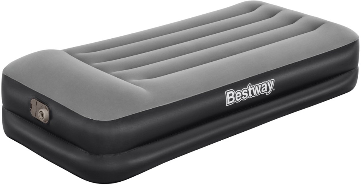 Bestway – Luchtbed – 1-Persoons – 97×191×46 cm – Grijs – Met Ingebouwde Elektrische Pomp – Incl. 3-in-1 Opbergtas - 1-persoons Luchtbed - Luchtbed Met Pomp - Luchtbed Voor Binnen Gebruik - Luchtbed Met Kussen - Luchtbed Voor Gasten