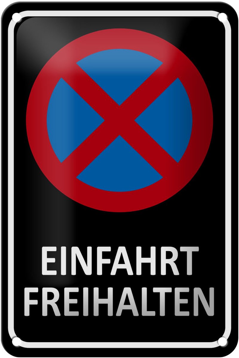 Blechschild Hinweis 12x18cm Einfahrt freihalten