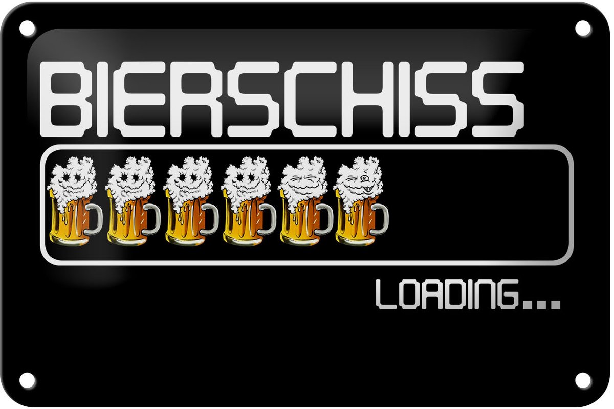 Blechschild Alkohol 18x12cm Bierschiss Loading 6 Biergläser