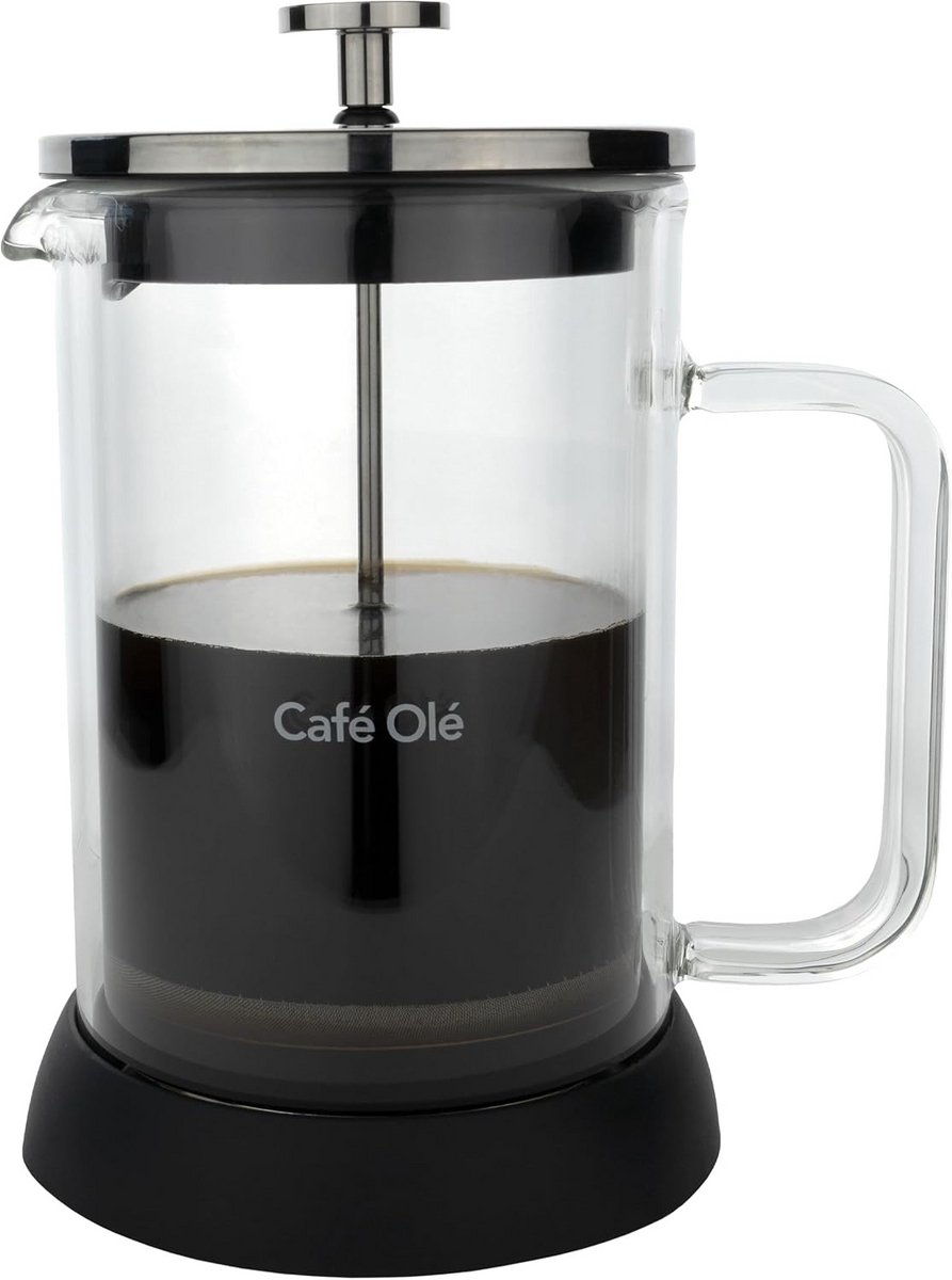 Glazen French Press Koffiezetapparaat Dubbelwandig 800 ml - Met Antislip Voet