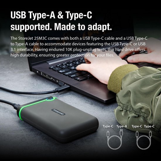 Robuuste Externe Harde Schijf 2TB met USB-C - Supersnelle Dataoverdracht en Schokbestendig — afbeelding 2