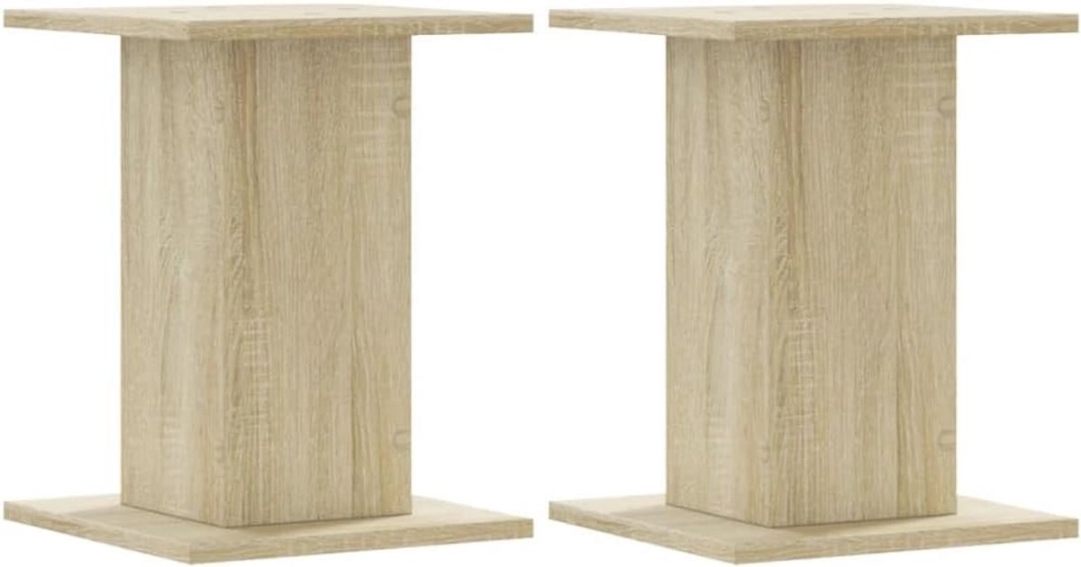 Set van 2 Stevige Houten Speaker Stands in Sonoma Eikenhout