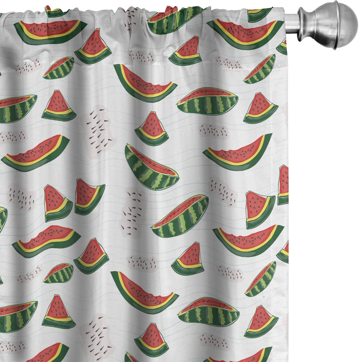ABAKUHAUS Watermeloen Gordijnset – 2x75x225 cm – Microfiber – Halfschaduw Korallenrot Olivengrün