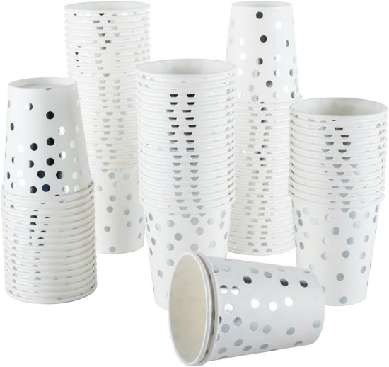 Happy Birthday Bekers 250 ml - Papieren Feestbekers 8 stuks | De