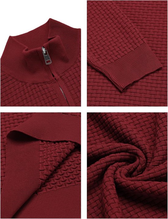 Pull D'hiver Pour Homme Avec Col Montant Et Fermeture éclair - Veste