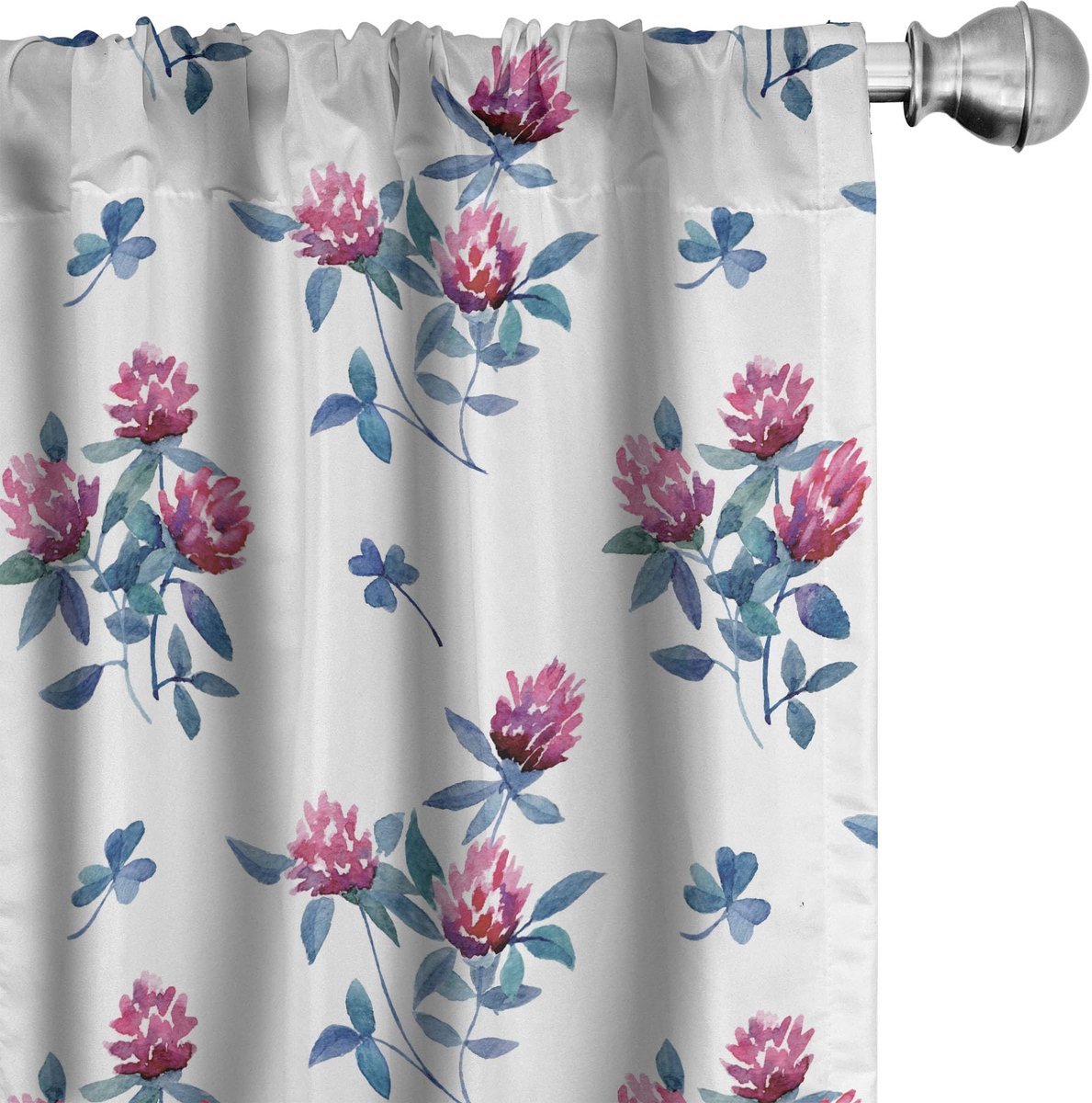 ABAKUHAUS Bloemen gordijnen – 2x75x175 cm – Microfiber – Halfdonker Mehrfarbig