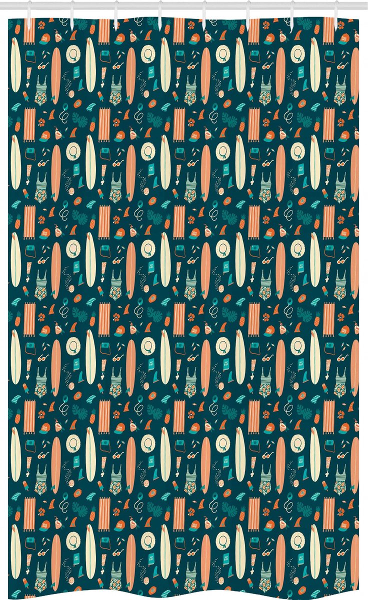 ABAKUHAUS Strand-Thema Douchegordijn – 120x180 cm – Polyester, waterafstotend, Teal Salmon