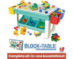 Duplo tafel - Speeltafel - Incl. 69 bouwstenen - Voor - Kinderen - Jongens - Activiteiten - Tafel - Kleuter - Bouwplaat - Grondplaat - Plaat