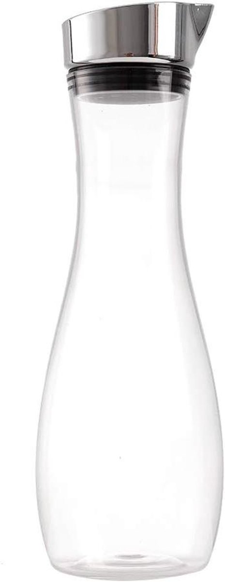 Transparante sapfles 1.2L met deksel voor water en sapdrankjes