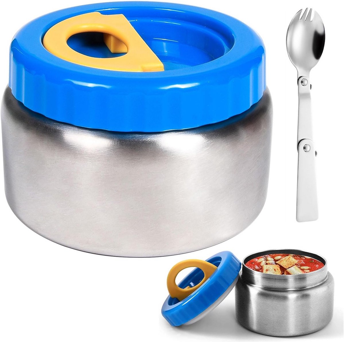 RVS Thermosfles 250ml voor Kinderen - Dubbelwandige Voedselcontainer met Lepel