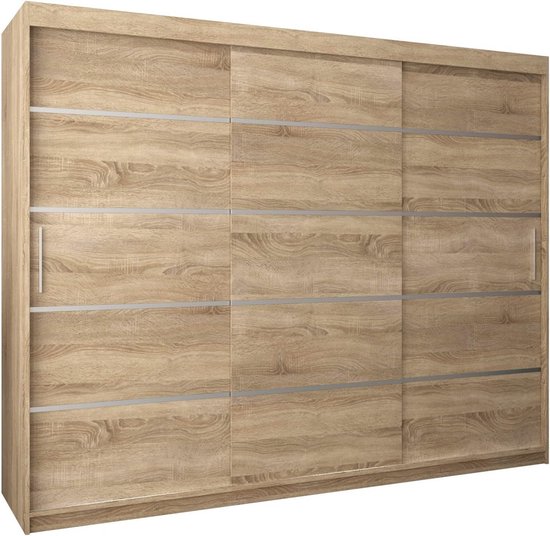 Moderne Kledingkast Met Schuifdeuren 250 Cm Breed Garderobe En Plank moderne-kledingkast-met-schuifdeuren-250-cm-breed-garderobe-en-plank