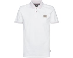 Petrol Industries - Heren Piqué polo MarAzul - Wit - Maat L