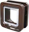 Bruin SureFlap microchip kattenluik met een transparante flapper en een draaiknop.