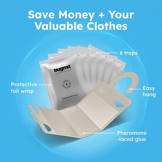 Set van 6 Feromoon Mottenvallen voor Kleding en Kasten — afbeelding 3