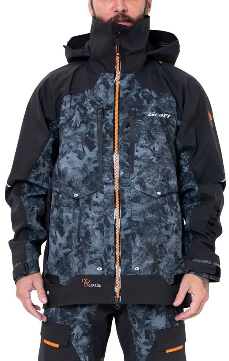 Graff 631-b-8/3 Carbon Edition 3.0 Jas Blauw,Grijs 3XL Man
