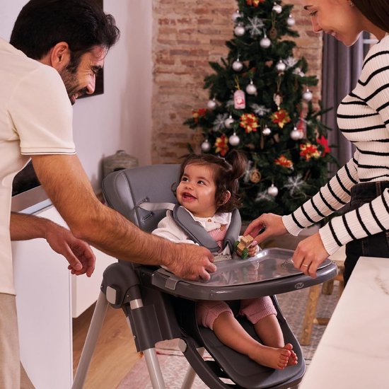 MS BabyWorld – TASTY Evolutieve Kinderstoel | 7 Hoogtes & 3 Rugleuningposities | Verstelbare Voetsteun | Dubbel Dienblad | Opvouwbaar & Draagbaar | Tot 3 Jaar