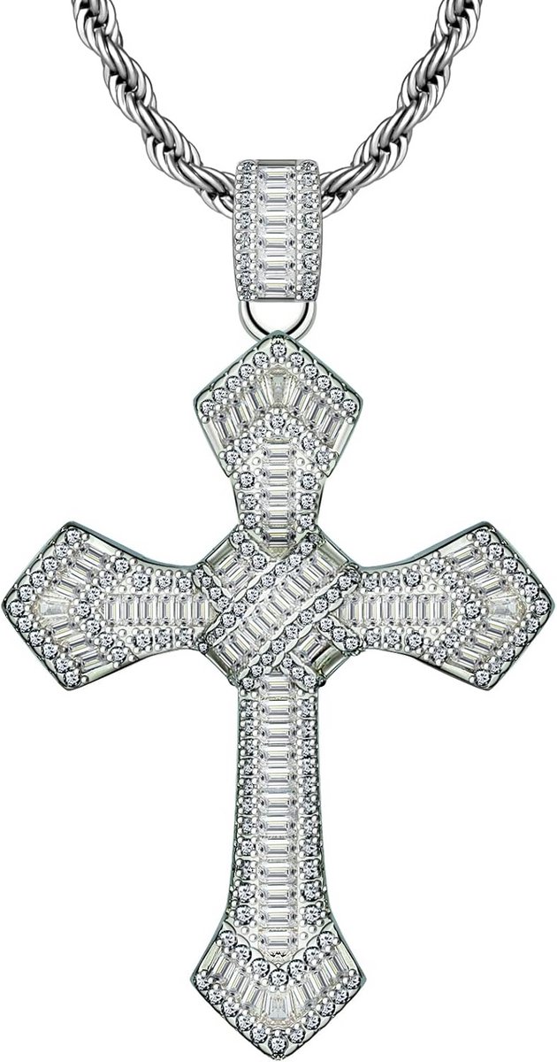 Stoere Kruis Hanger Herenketting Roestvrij Staal in Verschillende Stijlen