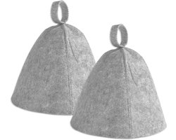 Saunahoed set - Saunahoeden - Accessoires - Stoomsauna - Banya - Gevilte Mutsen - Universeel - Grijs - Mannen Vrouwen - Stoombad.