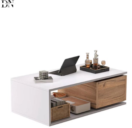 Salontafel Ovaal - Beige - Betonlook - 120cm - Salontafel Esra | Leen Bakker