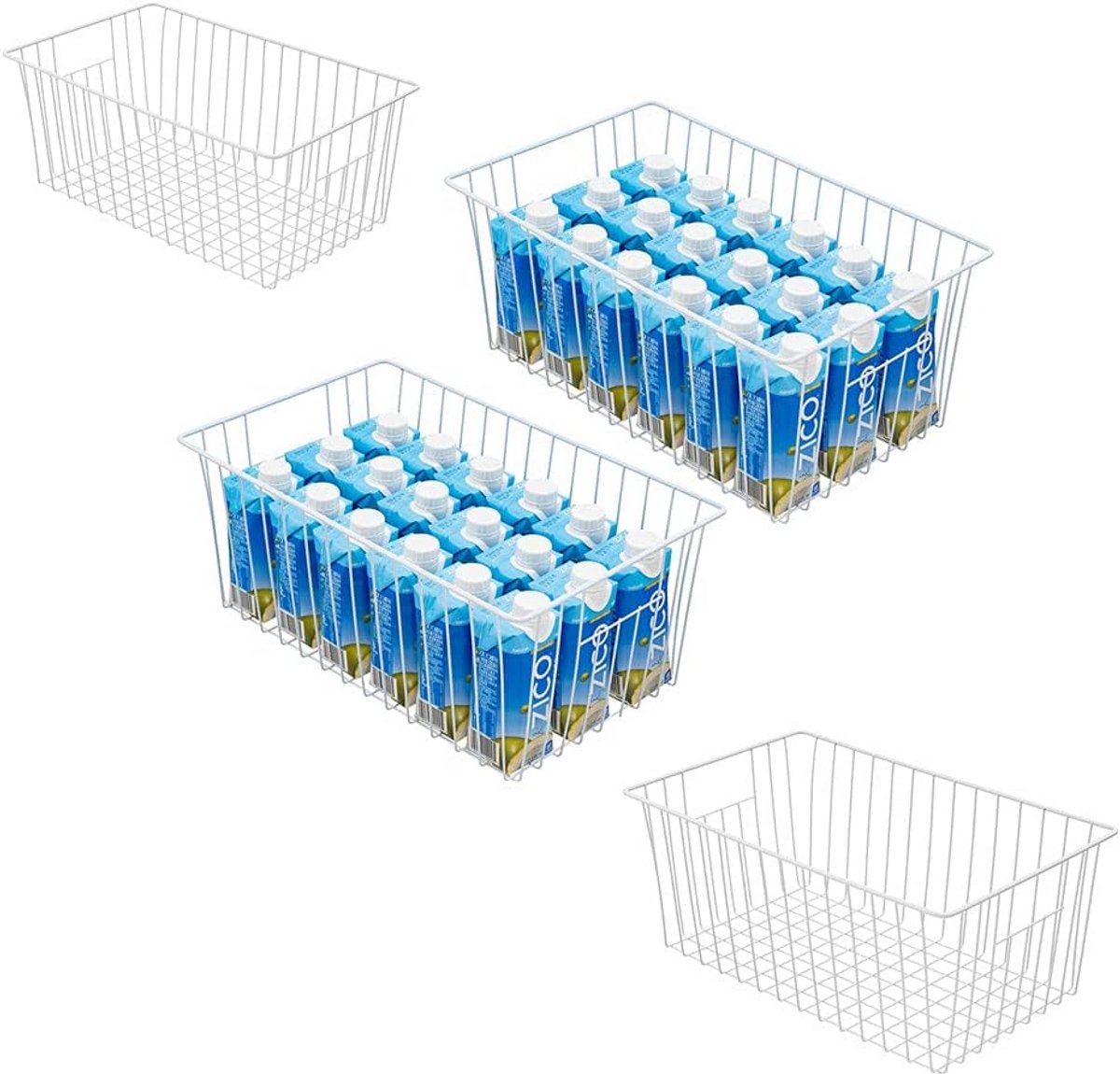 Draadmand Vriezer Organizer Set voor Staande Diepvriezers, 4 Stuks Wit