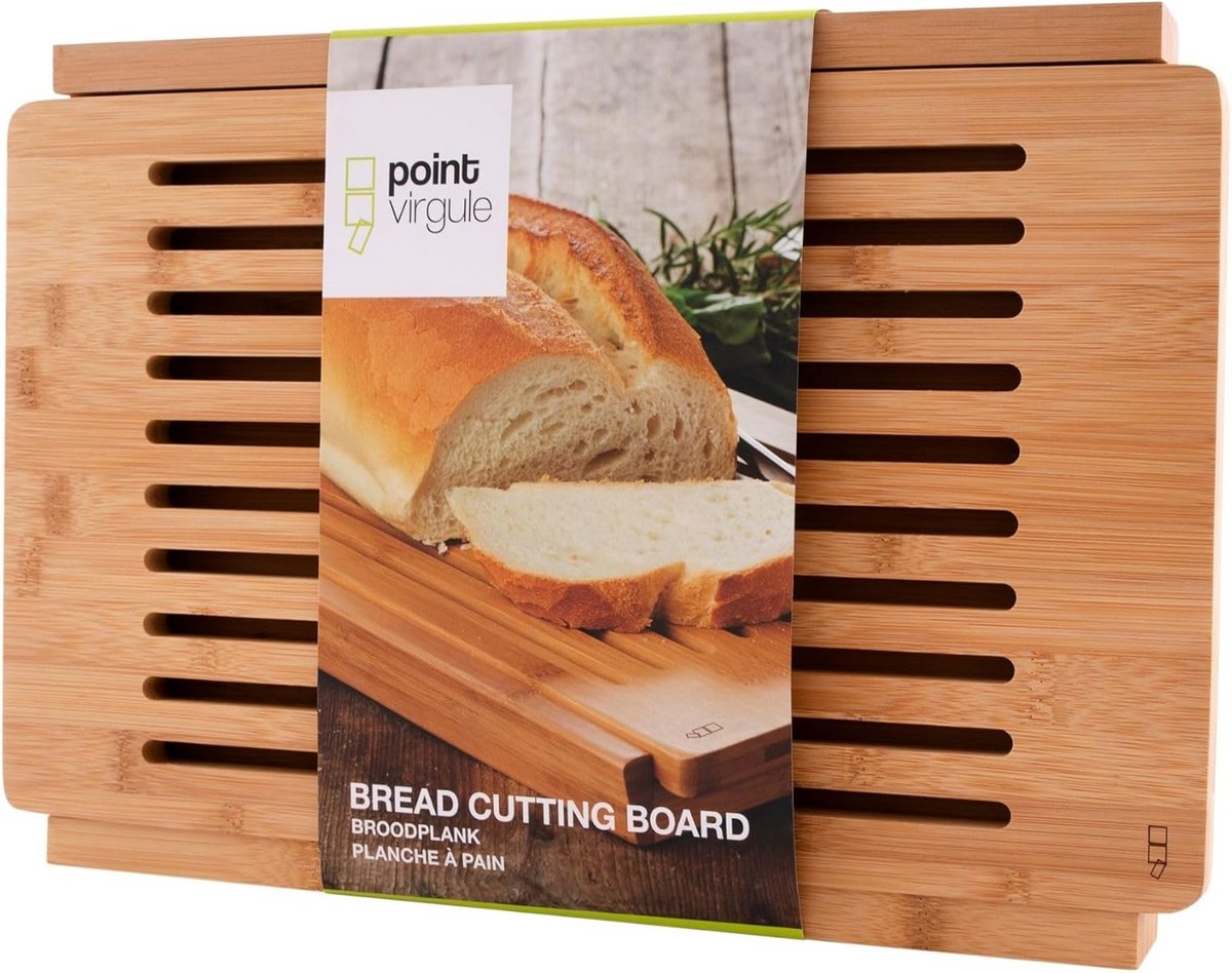 Grote Bamboe Houten Snijplank met Opvangbak - Broodplank en Hakblok 40x27 cm