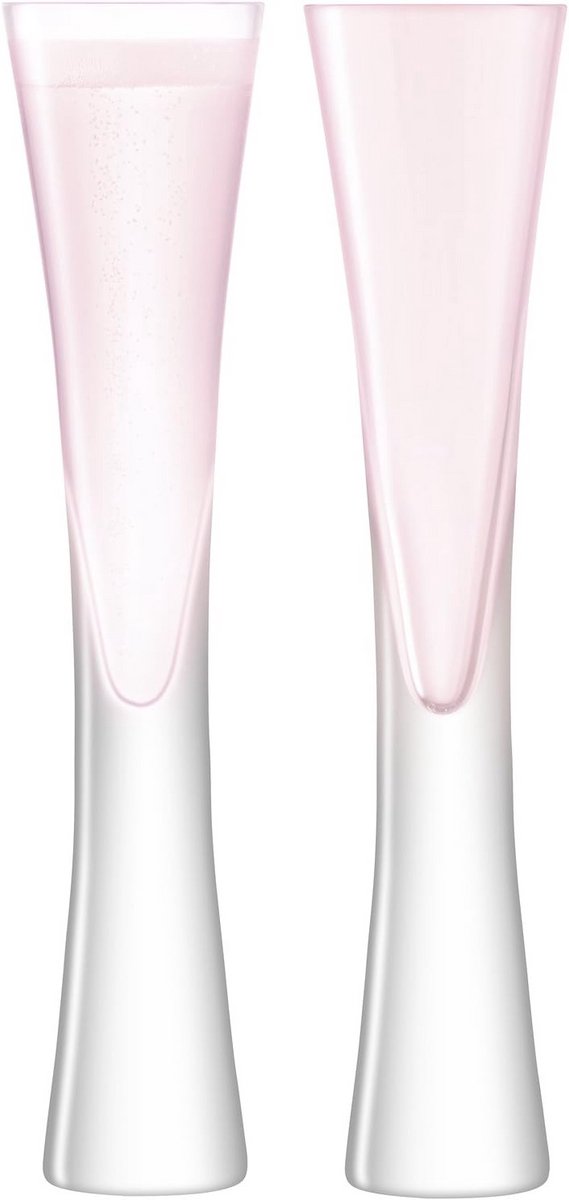 Set van 2 Handgeblazen Champagneglazen 170 ml in Rosé Tint