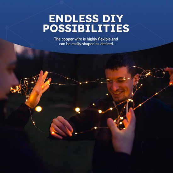 5 Meter LED Sprookjeslichtjes op Batterijen - Waterdichte Koperdraad