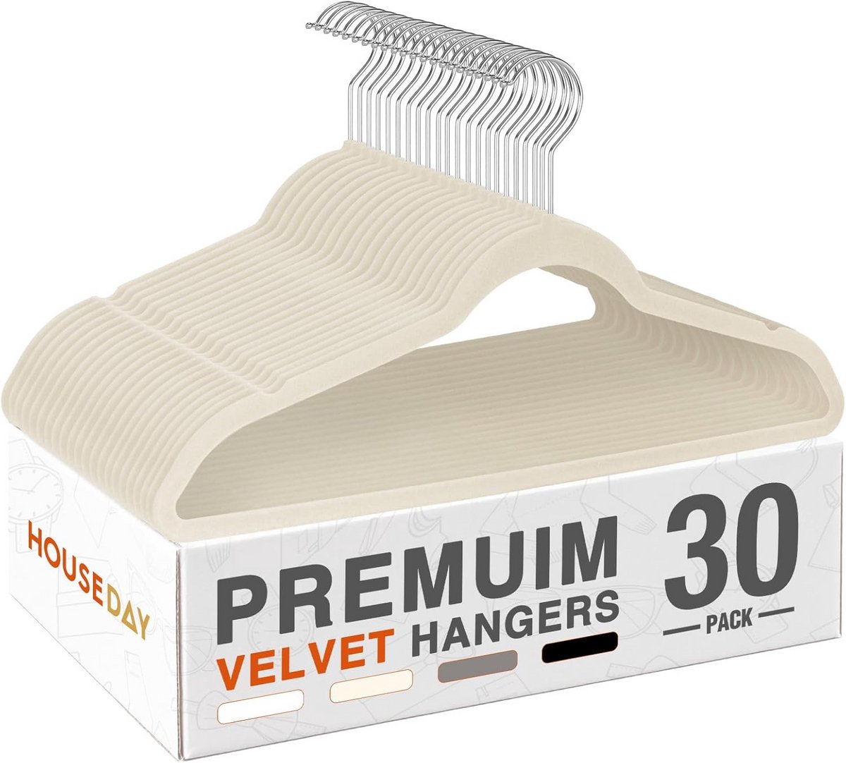 30x Antislip Fluweel Kleerhangers - Ruimtebesparend en Draaibaar