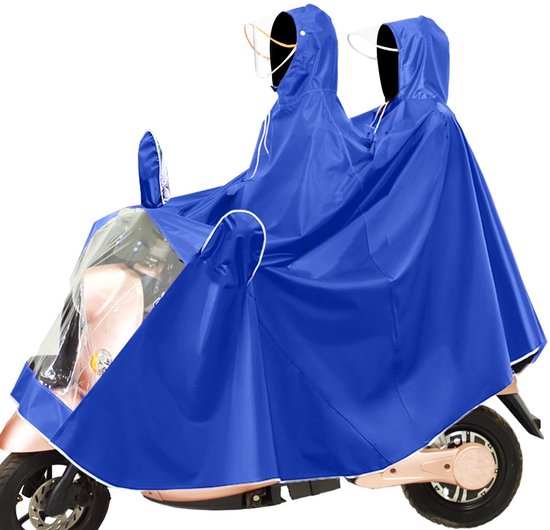 Poncho de vélo imperméable, poncho de pluie résistant au vent pour vélos, imperméable/cape pour vélo, avec capuche, adapté à différents types de véhicules électriques, bleu