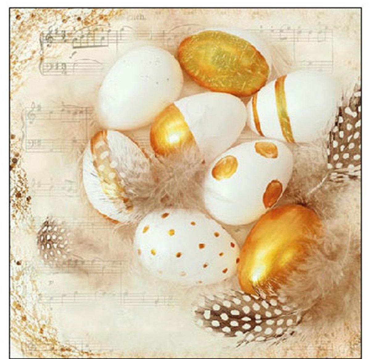 Ambiente Servet 33cm Golden Eggs