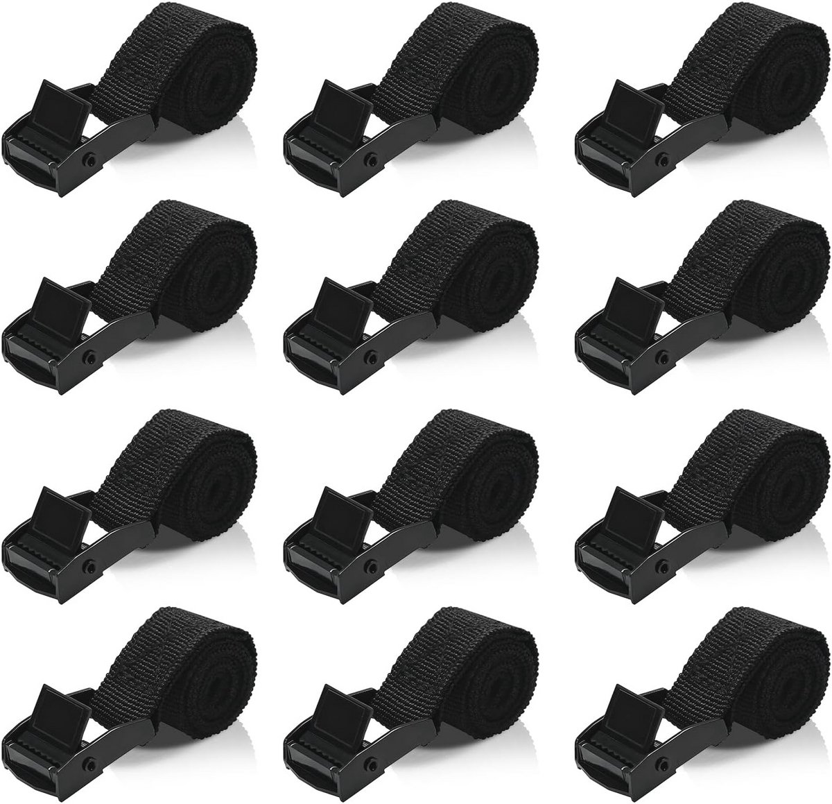Spanbanden 50 cm - Set van 12 sjorbanden tot 100 kg voor auto, fiets en camping