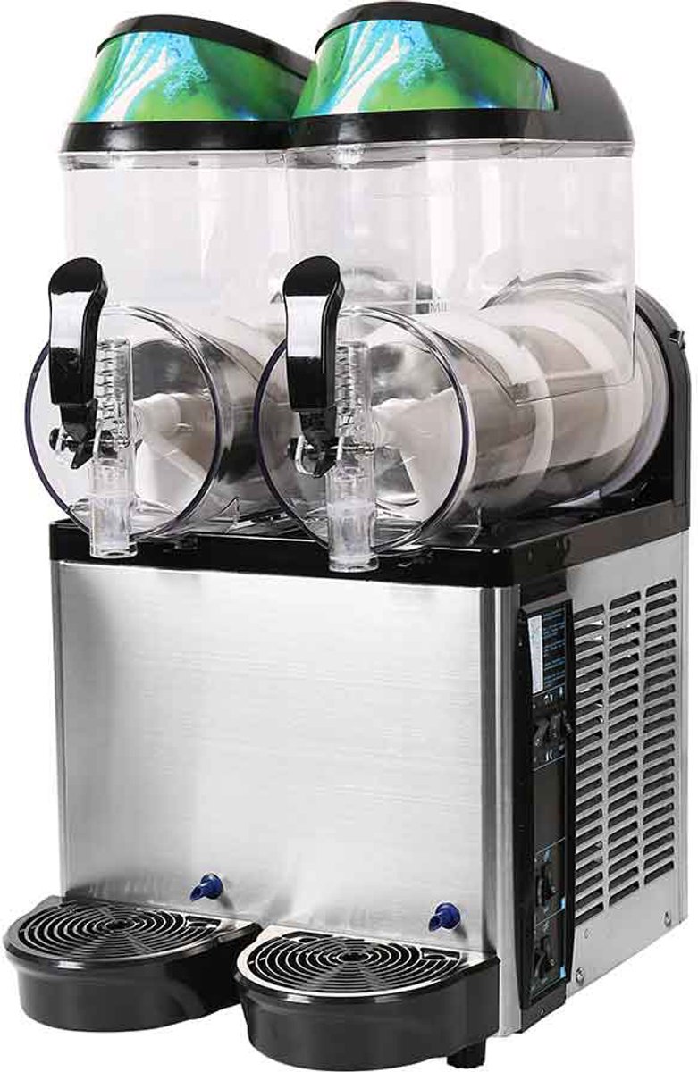 HCB® - Professionele Horeca Slushmachine - 2 x 12 liter - 230V - Slush puppy machine - 51x43x77 cm (DxBxH) - 44 kg - 7656