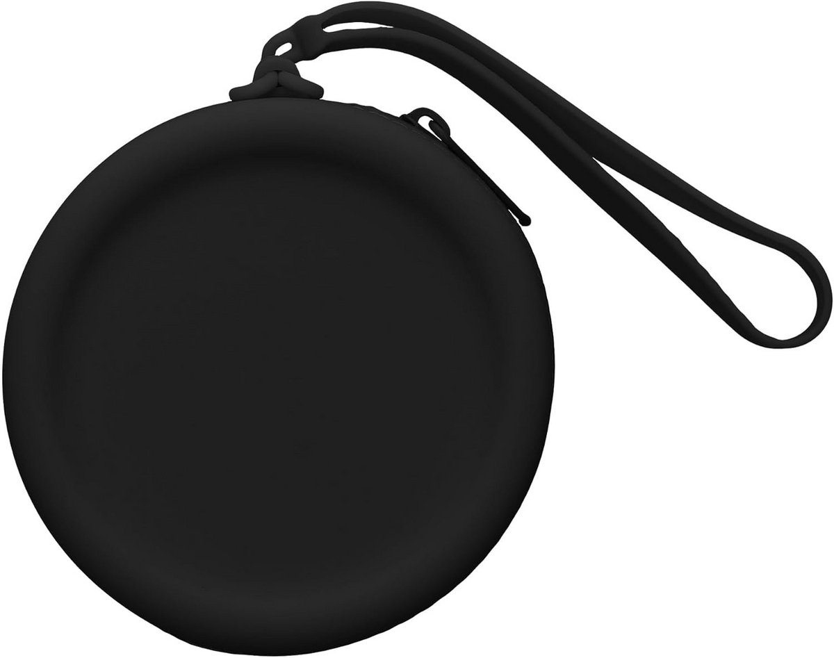 Silicone hoesje voor draadloze oordopjes - zwarte beschermhoes met rits 7 x 7 cm