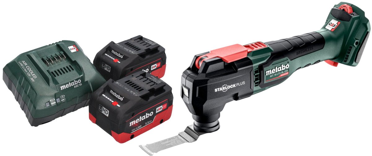 Metabo MT 18 LTX BL QSL accu multitool 18 V Brushless Starlock Plus + 2x LiHD accu 5,5 Ah + oplader