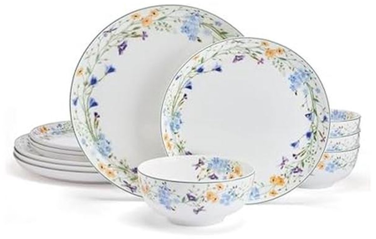 Lichtgewicht 12-delig Bone China Servies Set voor 4 Personen