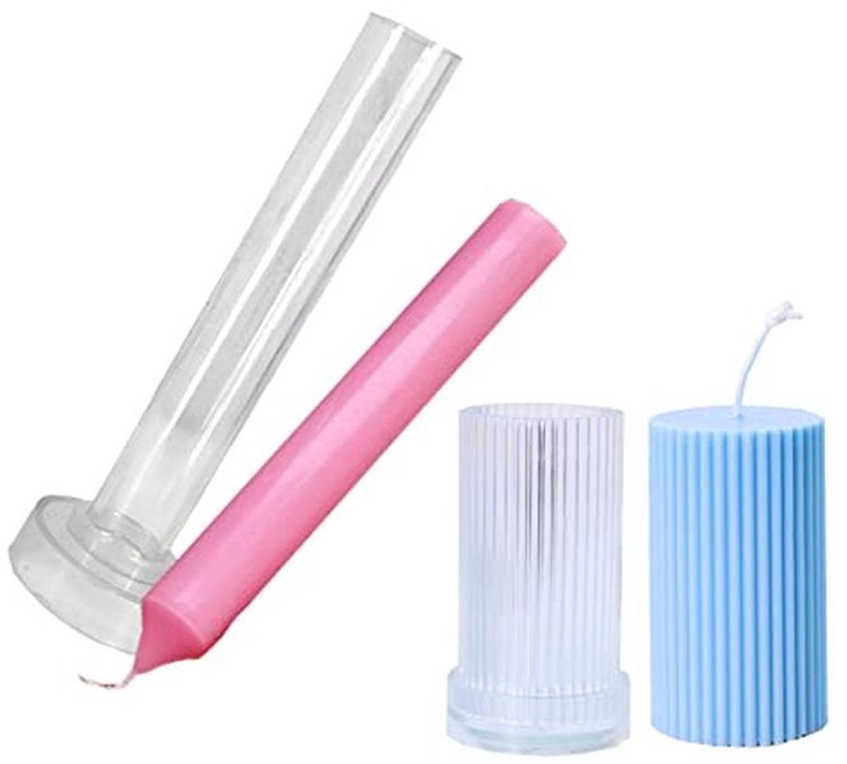 Candle Mold Set voor Maken van Kaarsen - Silicone Spiral en Pilaren Voor Thuisdecoratie en DIY