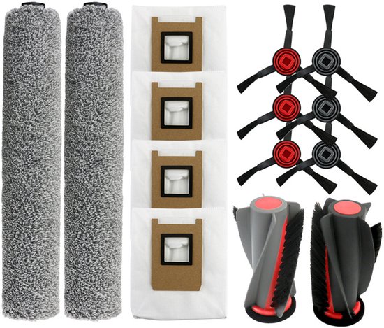 13 stuks Reserveonderdeel accessoires - geschikt voor Eufy Omni E25 - Eufy Omni E28 robotstofzuigers - 1 hoofdborste - 6 stofzakken - 4 zijborstels - 2 rolmops