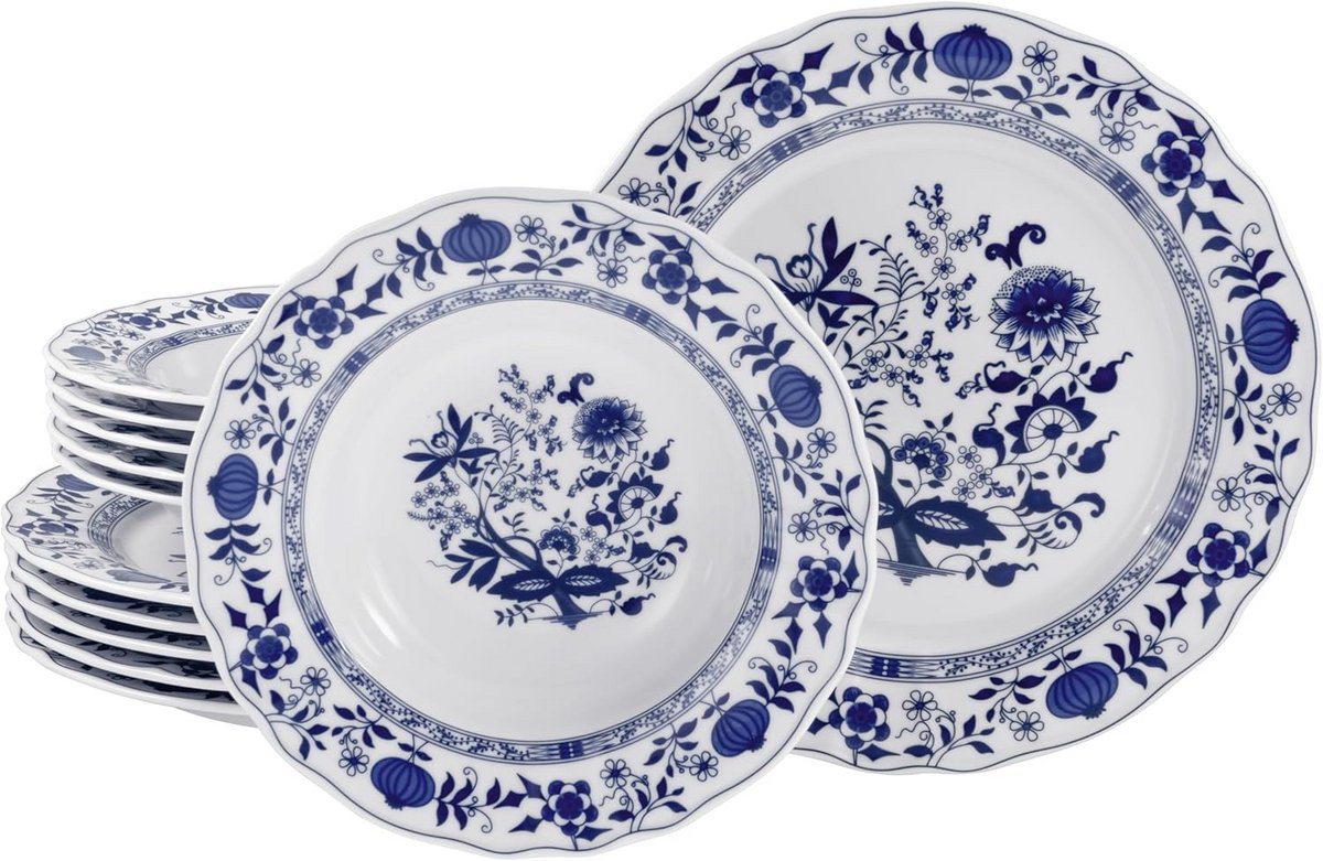 Creatable tafelservies 12-delig porselein meerkleurig