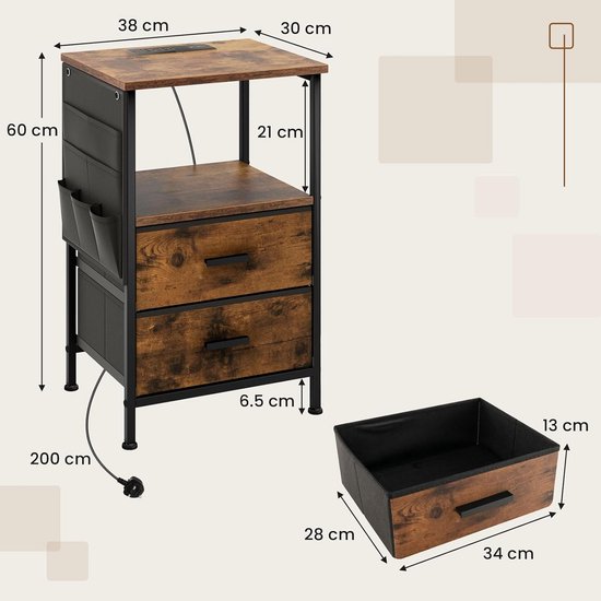 dressoirkast Cubus - 2 lades | Kantoormeubelen