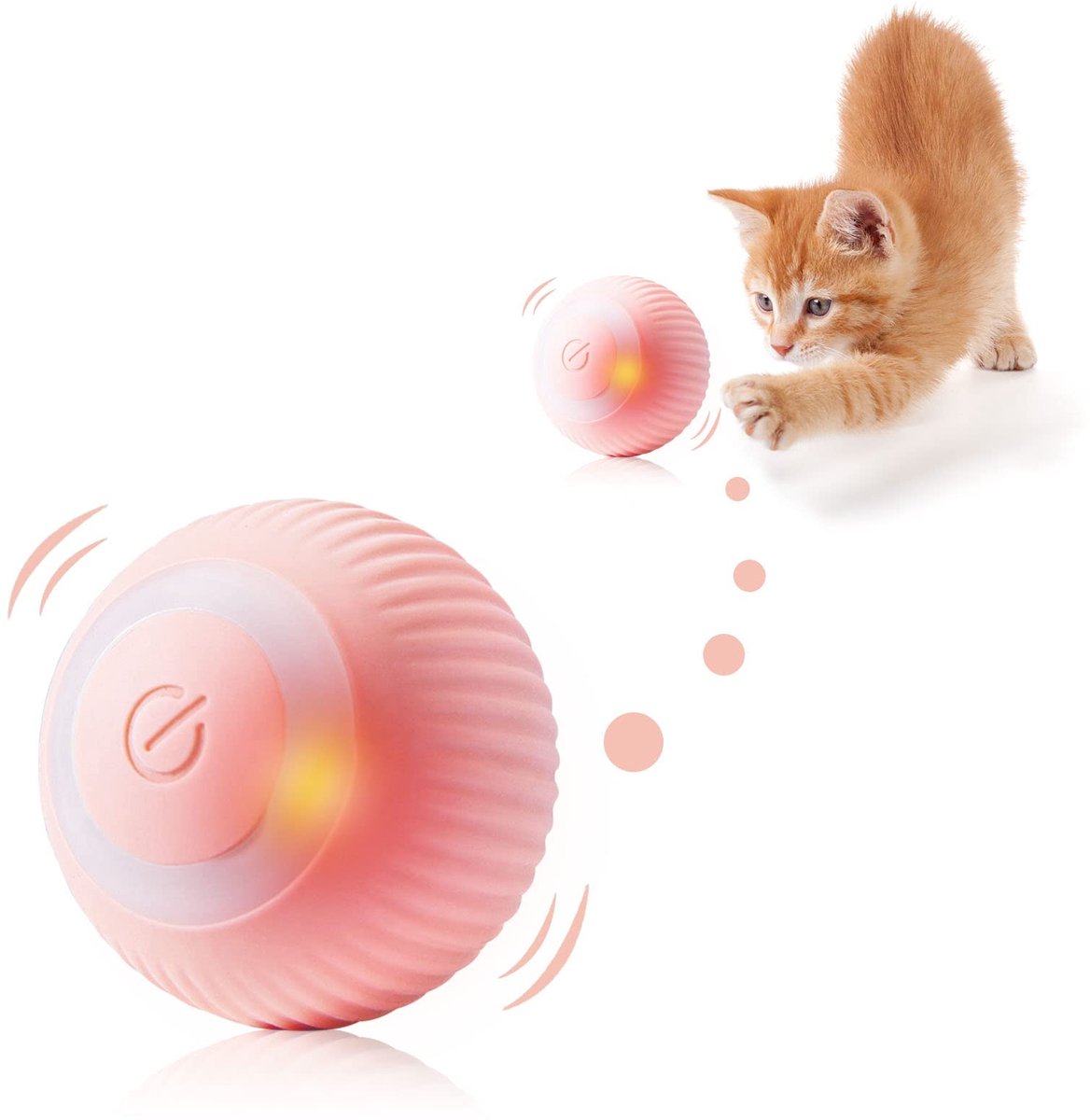 IMPERATORIS® Elektrisch Kattenbalspeelgoed – Interactief Kattenspeeltje / Automatisch Rollend Slim Speelgoed voor Katten – Oplaadbaar – Voor Interactief Spelen Binnenshuis – Geschikt voor Tapijt – 1 stuks