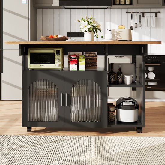 Uitschuifbare eettafel met één deur - Opvouwbare eettafel met één lade