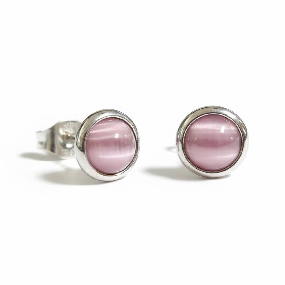 Aramat Jewels | Oorbellen | Kattenoog Oorbellen 8mm – Roze | | | |8mm | Staal | Kinderen, Volwassenen | Verkleurd niet